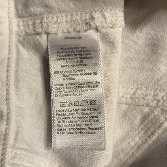 Madewell women’s Fluted Midi Skirt in Tile White denim distressed hem Sz 27 NWT - Picture 9 of 10